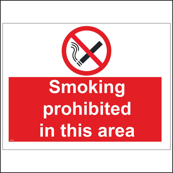 NS002 Smoking Prohibited In This Area Sign with Cigarette