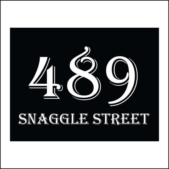 CM006 Custom House Sign Plaque Door Street Number 1-999 Personalised Name Sign