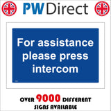 GE892 For Assistance Please Press Intercom