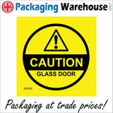 WS899 Caution Glass Door Sign with Circle Triangle Exclamation Mark