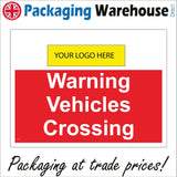 CS524 Warning Vehicles Crossing Site Buiding Logo Name Company Your My