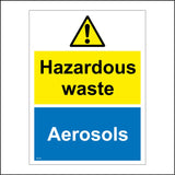 MU220 Hazardous Waste Aerosols Sign with Triangle Exclamation Mark