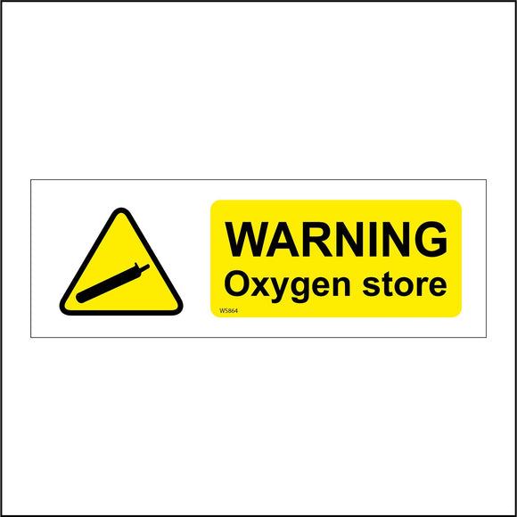 WS864 Warning Oxygen Store Sign with Triangle Gas Cannister