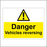 WS985 Danger Vehicles Reversing Sign with Triangle Exclamation Mark