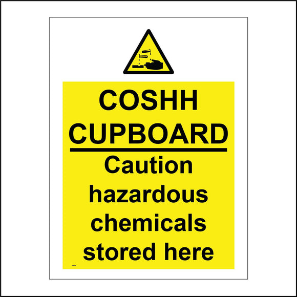 WS696 Coshh Cupboard Sign with Triangle Corrosive