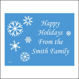 CM104 Happy Holidays From The Family Sign with Snowflakes