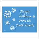 CM104 Happy Holidays From The Family Sign with Snowflakes
