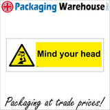 WS838 Mind Your Head Sign with Triangle Head Beam