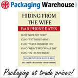 HU336 Bar Phone Hiding From The Wife Funny Sign Poster Wall Art Plaque