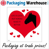IN017 Life Is Good But Horses Make It Better Sign with Heartt Horse