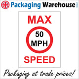 TR198 Max Speed 50 Mph Sign with Circle