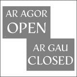 DS044 Ar Agor Open Ar Gau Closed English Welsh Bilingual Sign