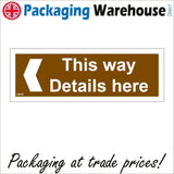 CM410 This Way Details Location Choice Left Arrow Brown Words