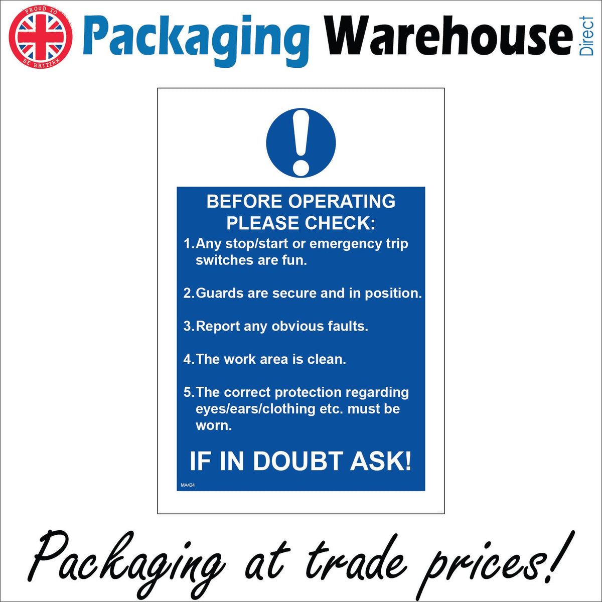 Before Operating Please Check Sign with Circle Exclamation Mark – PWDirect