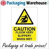 WS808 Caution Floor Very Slippery When Wet Sign with Triangle Man Slipping