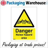WS481 Danger Noise Hazard Area Sign with Triangle Face Fingers