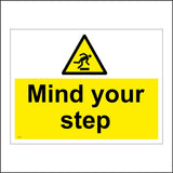 WS860 Mind Your Step Sign with Triangle Person Falling Forward