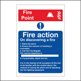 FI129 Fire Point Sign with Fireman Helmet Fire Exclamation Mark