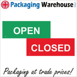 DS008 Open Closed Door Sign Double Sided Red Green