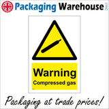 WS557 Warning Compressed Gas Sign with Triangle Gas Canister