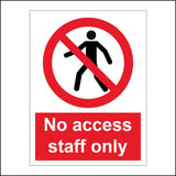 PR163 No Access Staff Only Sign with Person Circle