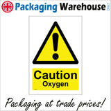 WS870 Caution Oxygen Sign with Triangle Exclamation Mark