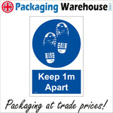 MA653 Keep 1m Apart Sign with Shoes