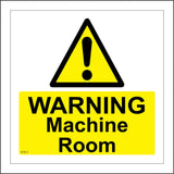 WT015 Warning Machine Room Sign with Exclamation Mark