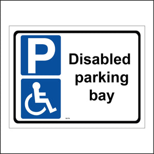 VE176 Disabled Parking Bay Sign with Disabled Logo