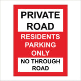 TR647 Private Road Residents Parking Only