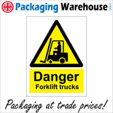 WS414 Danger Forklift Trucks Sign with Triangle Forklift Person