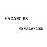 DS049 Vacancies No Vacancies Door Sign Double Sided  Black White