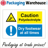 HA183 Caution Polyelectrolyte Dry Footwear At All Times