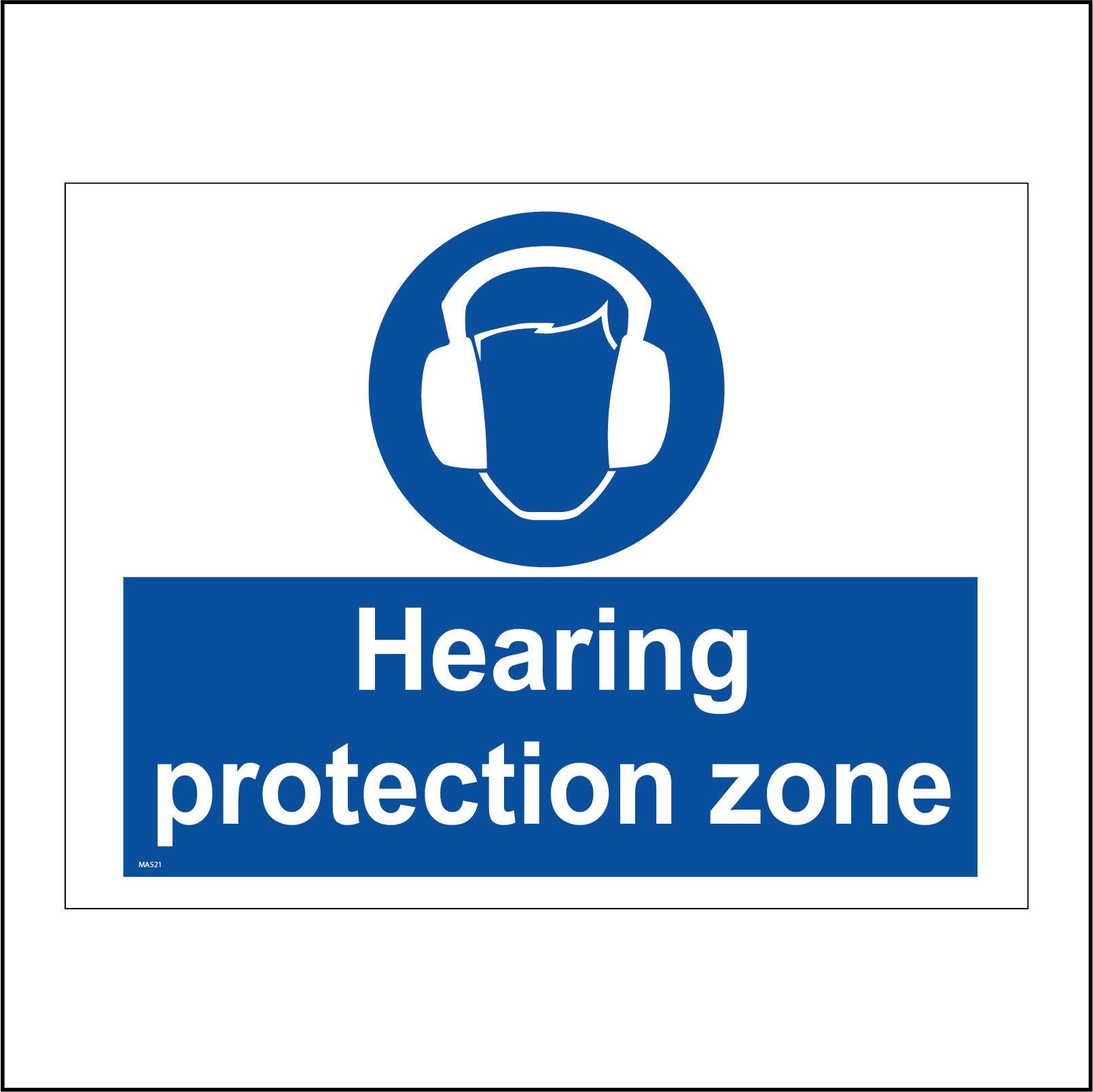 Defender. Sign Hearing Protection Zone Sign with Circle Face Ear Defenders – PWDirect