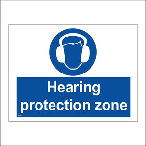 MA521 Hearing Protection Zone Sign with Circle Face Ear Defenders