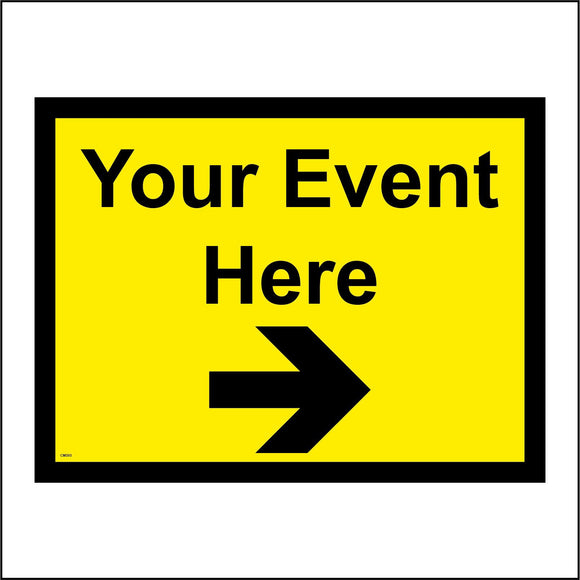 CM393 Your Event Details Right Arrow Direction Function Personalise Way In