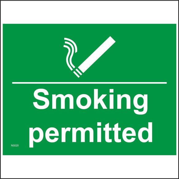 NS020 Smoking Permitted Sign with Cigarette