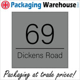 CM298 69 Dickens Road Grey Personalise Custom House Number Plate Road Location Sign