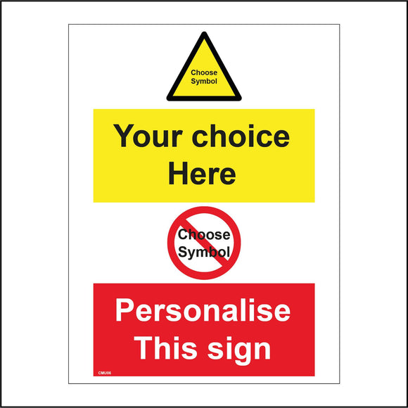 CMU06 Your Choice Of Wording Custom Personalised Create Print Design A Sign Text