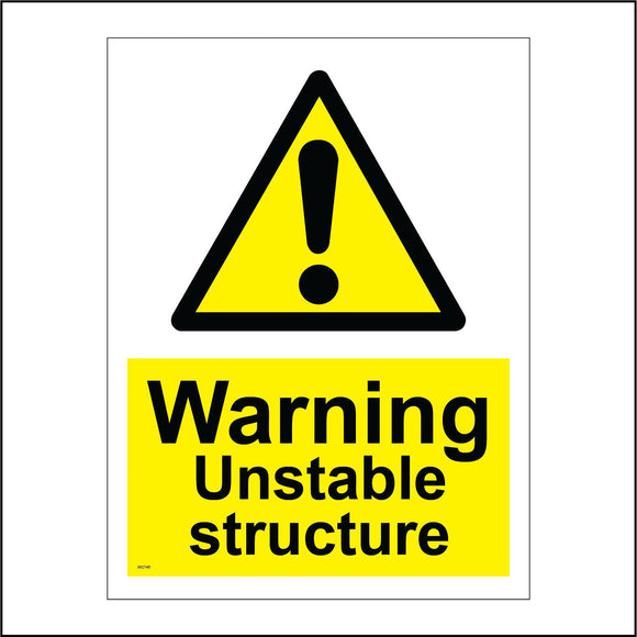 WS746 Warning Unstable Structure Sign with Triangle Exclamation Mark