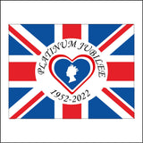 TR582 Platinum Jubilee Queen Heart 1952 2022 Red White Blue