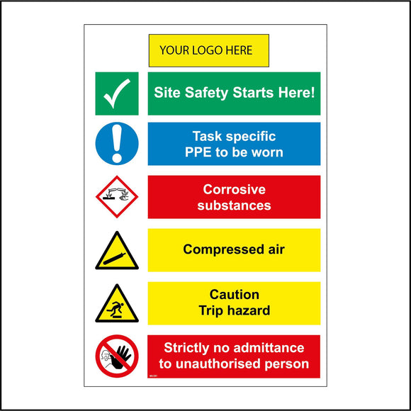 MU281 Site Safety PPE Compressed Air Trip Hazard Logo