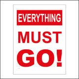 GE306 Everything Must Go Sign
