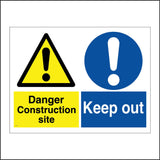 MU138 Danger Construction Site Keep Out Sign with Exclamation Mark