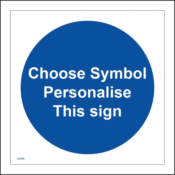 CMA08 Create Your Own Unique Custom Printed  Label Picture Symbol Design Sign