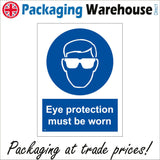 MA068 Eye Protection Must Be Worn Sign with Face Glasses