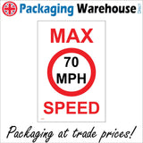 TR200 Max Speed 70 Mph Sign with Circle