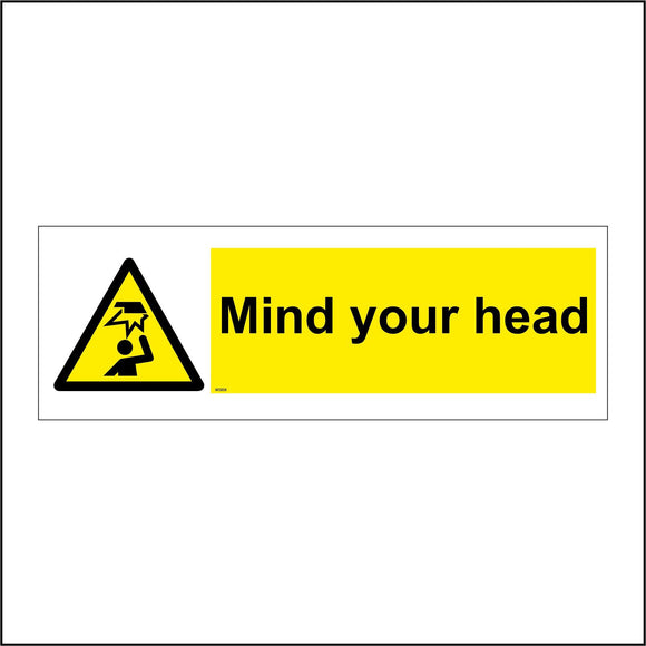 WS838 Mind Your Head Sign with Triangle Head Beam