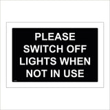 GG078 Please Switch Off Lights When Not In Use