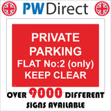 CM224 Private Parking Flat No Keep Clear Customise Personalise Sign